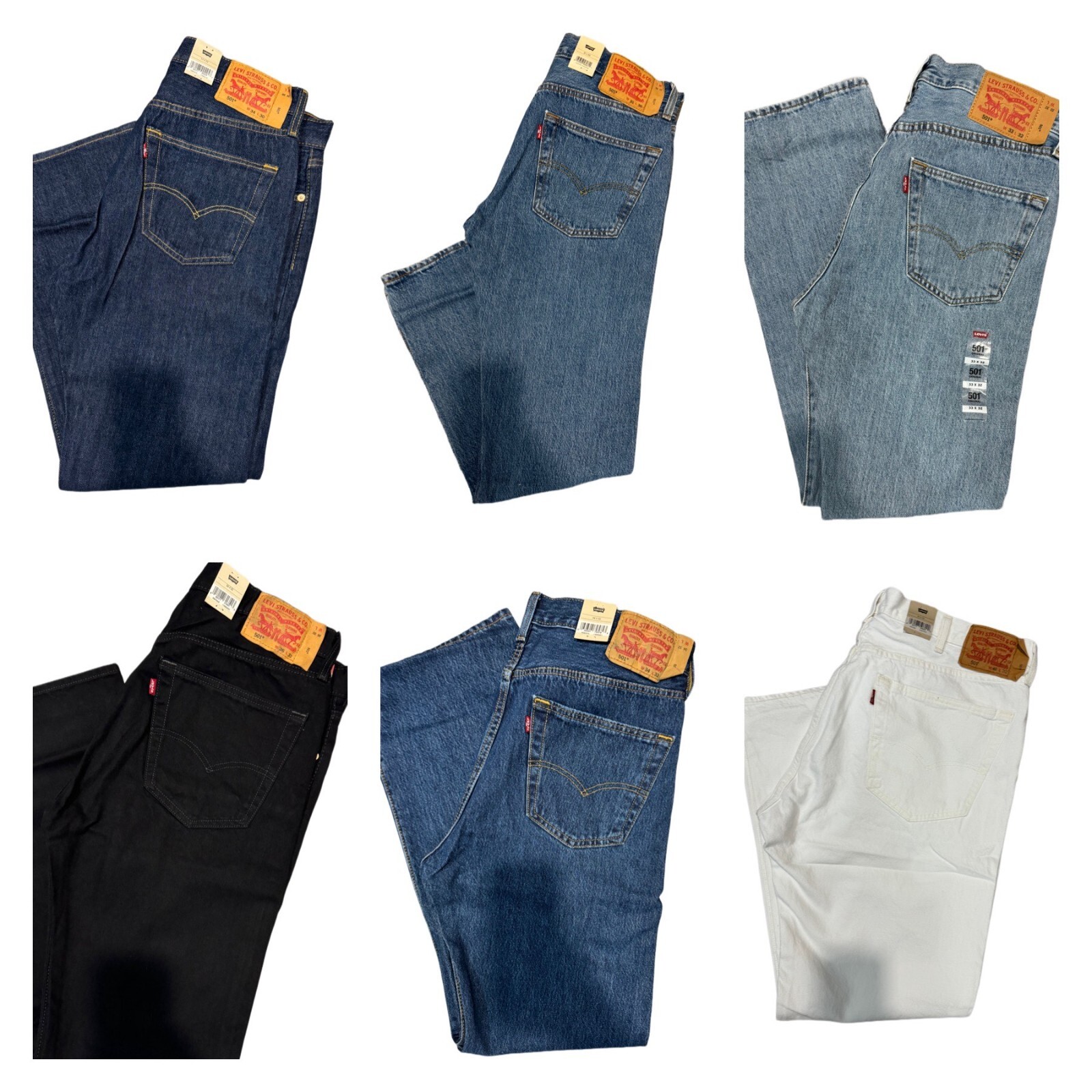 Levis 501 Original Fit Jeans Straight Leg Button Fly 100% Cotton