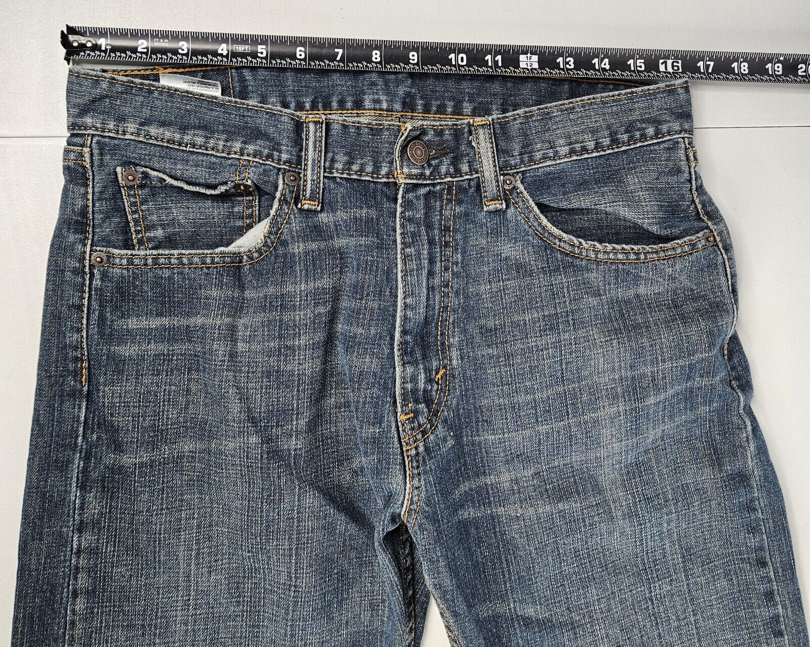 Levis Men’s 505 Regular Fit Jeans Straight Leg Blue Denim Size 33×30