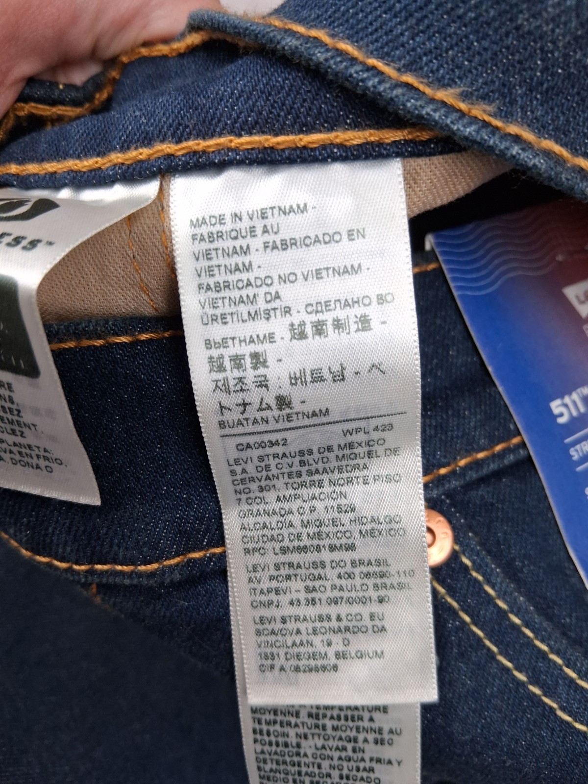 Levi’s 511 Slim Jeans Mens 32×32 Fit Blue All Seasons Tech Stretch Dark Wash NEW