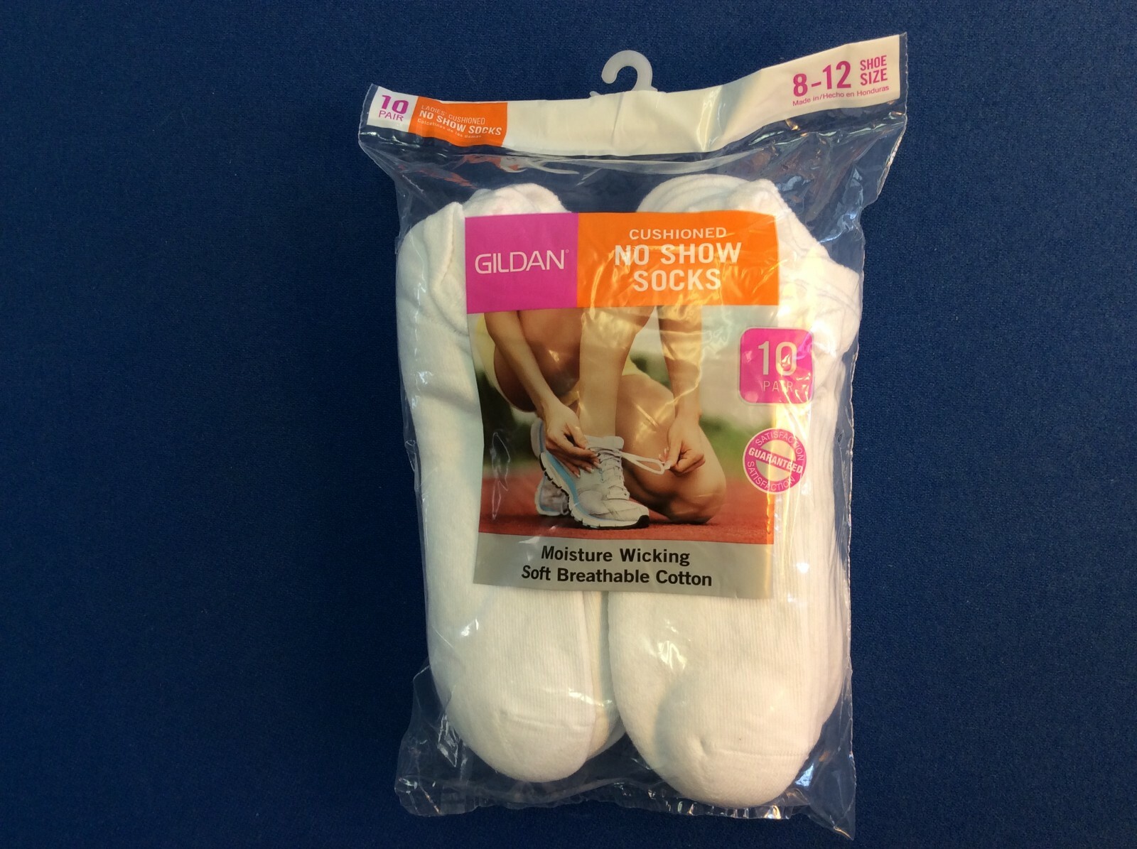 Women’s socks (Gildan) cushioned low cut, ankle or no show black or white 10 pk