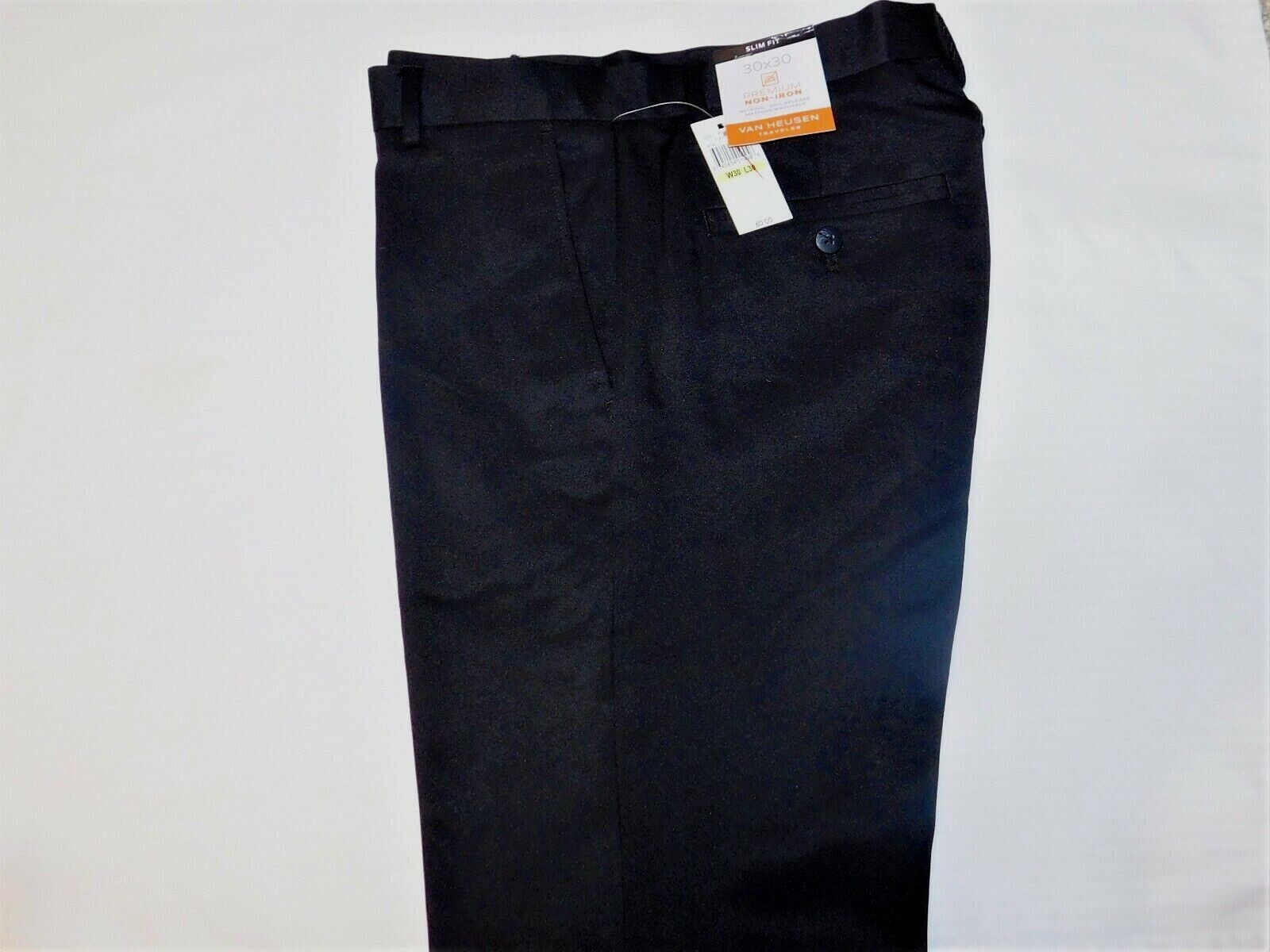 Van Heusen Traveler Dress Pants Slim Fit Premium Non Iron Wicking Black