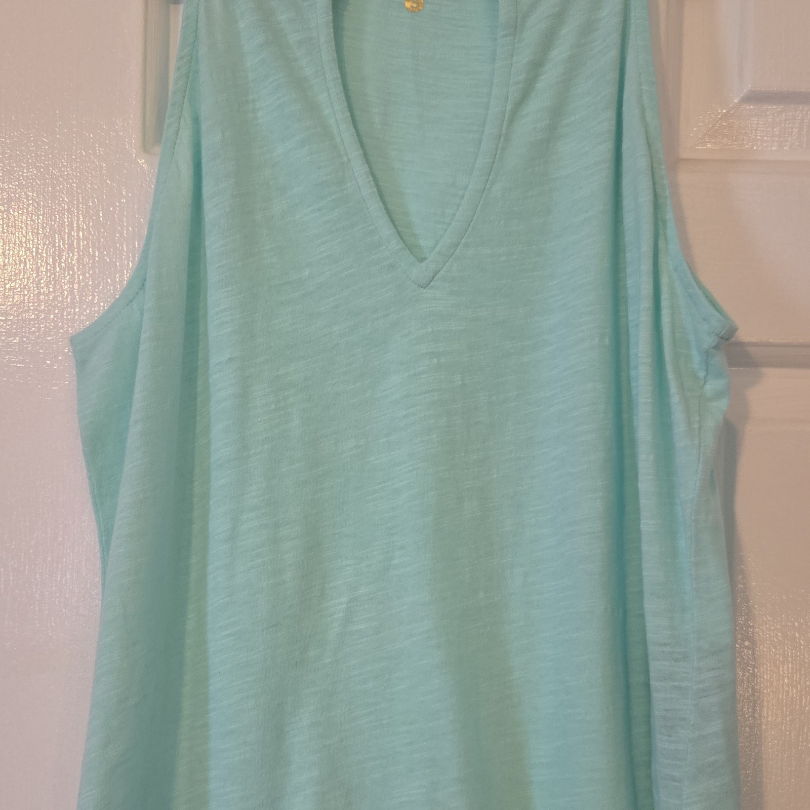 Lilly Pulitzer Arya Tank Top Women’s S Blue Solid Knit V-Neck Sleeveless 98800