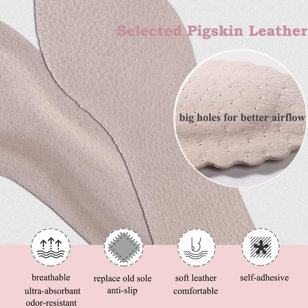 Pigskin Leather Cushion Inserts for , -Adhesive Barefoot Cushioning Shoe Inso…
