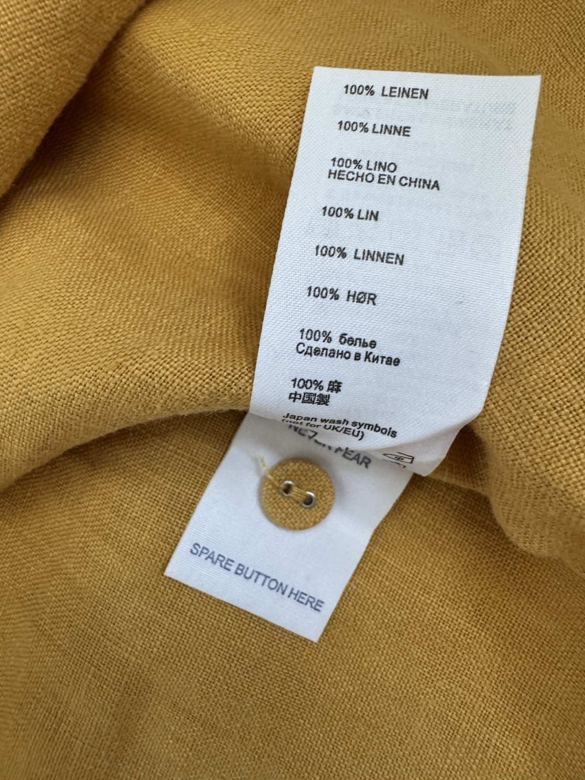 SEASALT ‘NICKY BERRY SHIRT’ 100% LINEN MUSTARD LONG SLEEVE SIZE 8 RELAXED TUNIC