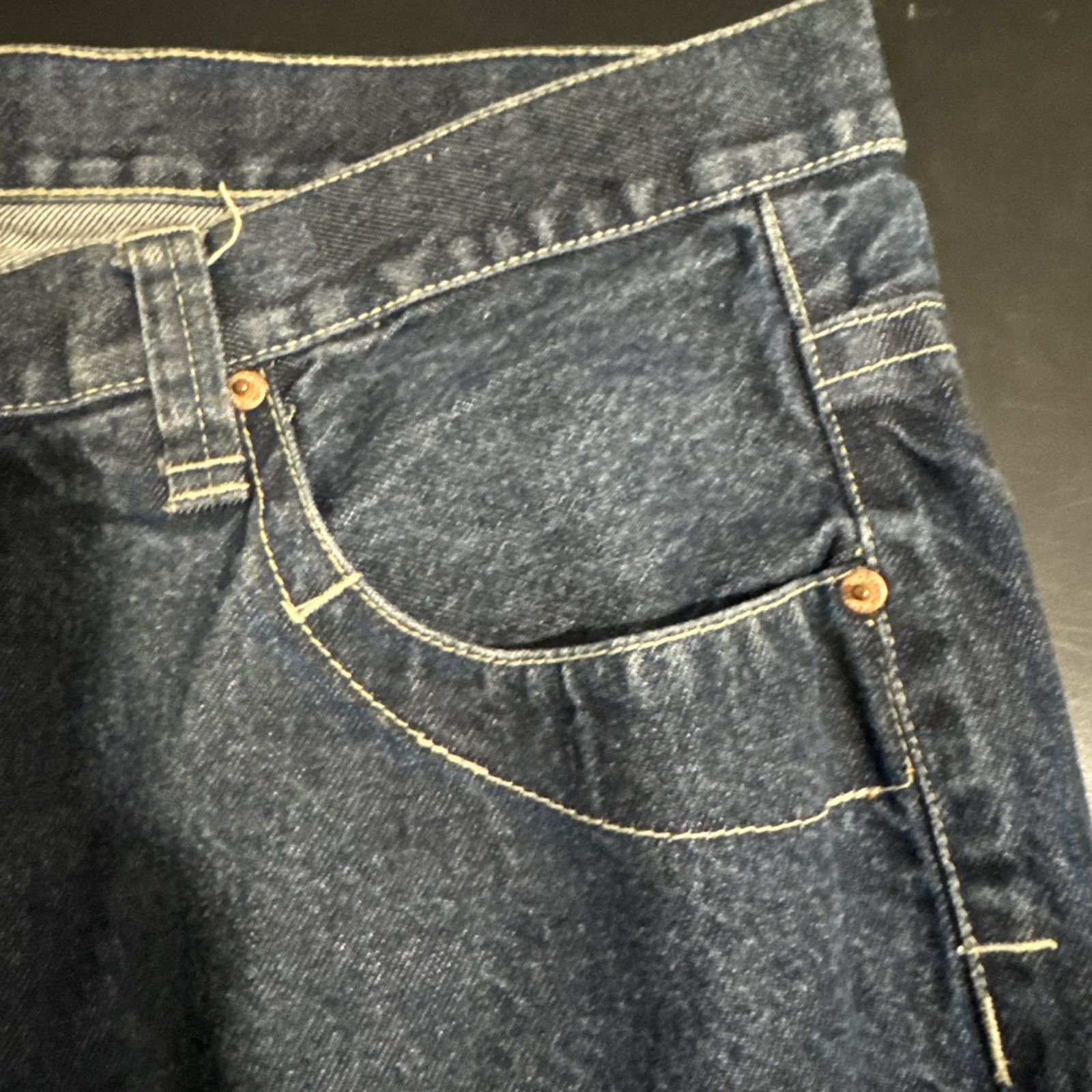 Kno Betta Jeans Mens 40 Dark Wash Wide Leg Rn 114280 Vintage USA KBJ Skater Rap