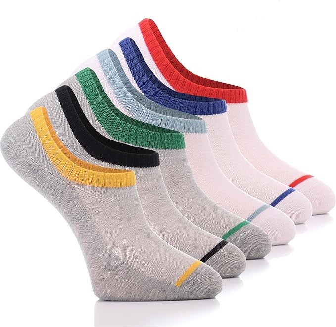 MEN Invisible No-Show COTTON Socks, MEDIUM, MULTI-COLOR, Casual, 6 Pair