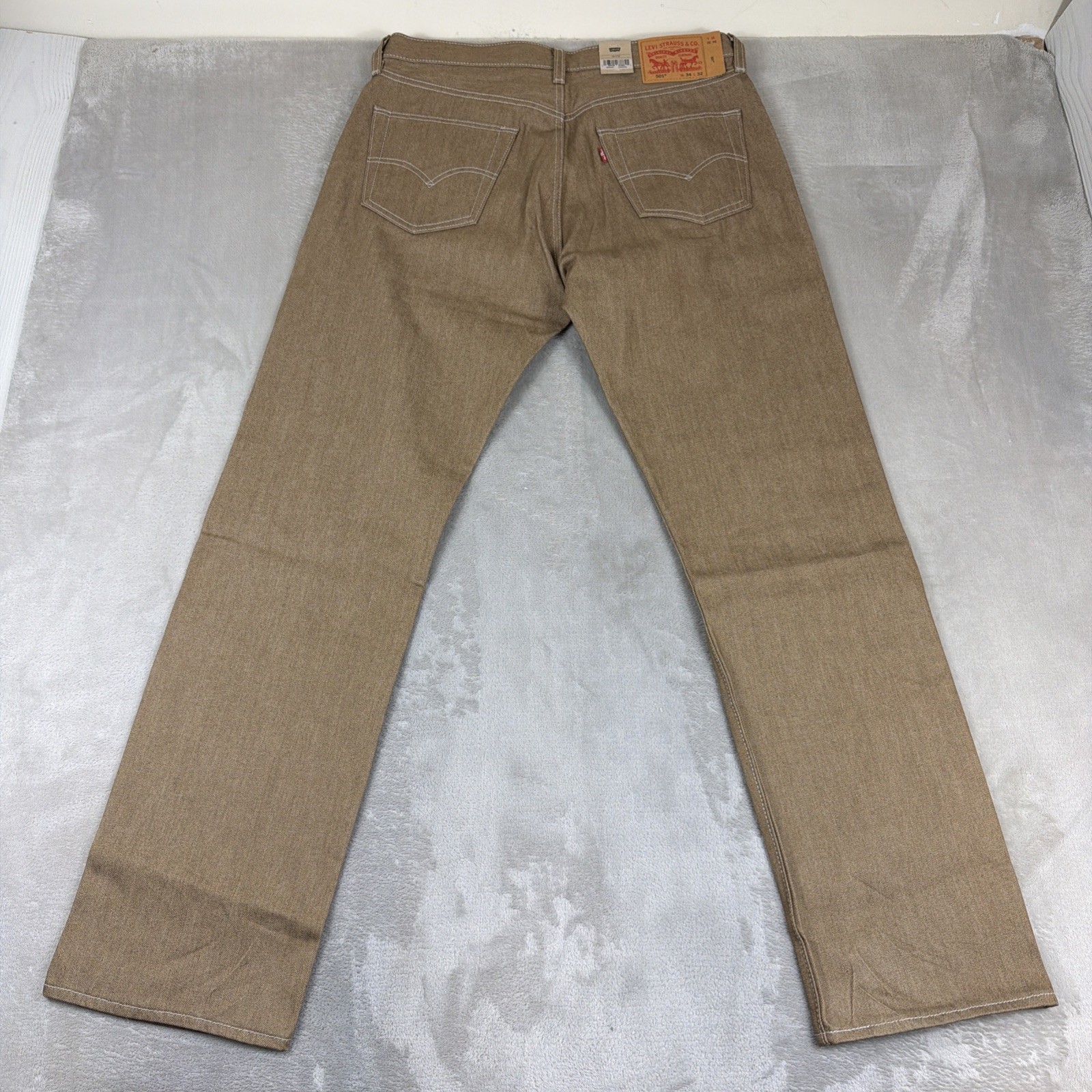 Levi’s 501 Original Shrink To Fit Jeans Men’s Size 34×32 Tan Denim Cotton