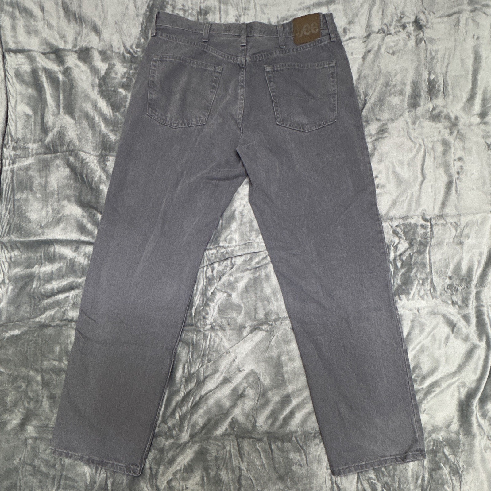 Lee Men’s Gray Wash Denim Jeans Straight Fit 34×32