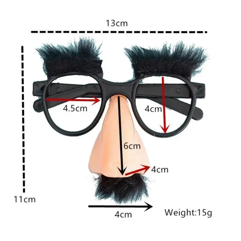 Halloween Novelty Big Nose Glasses with Eyebrows Mustache Funny Party Props