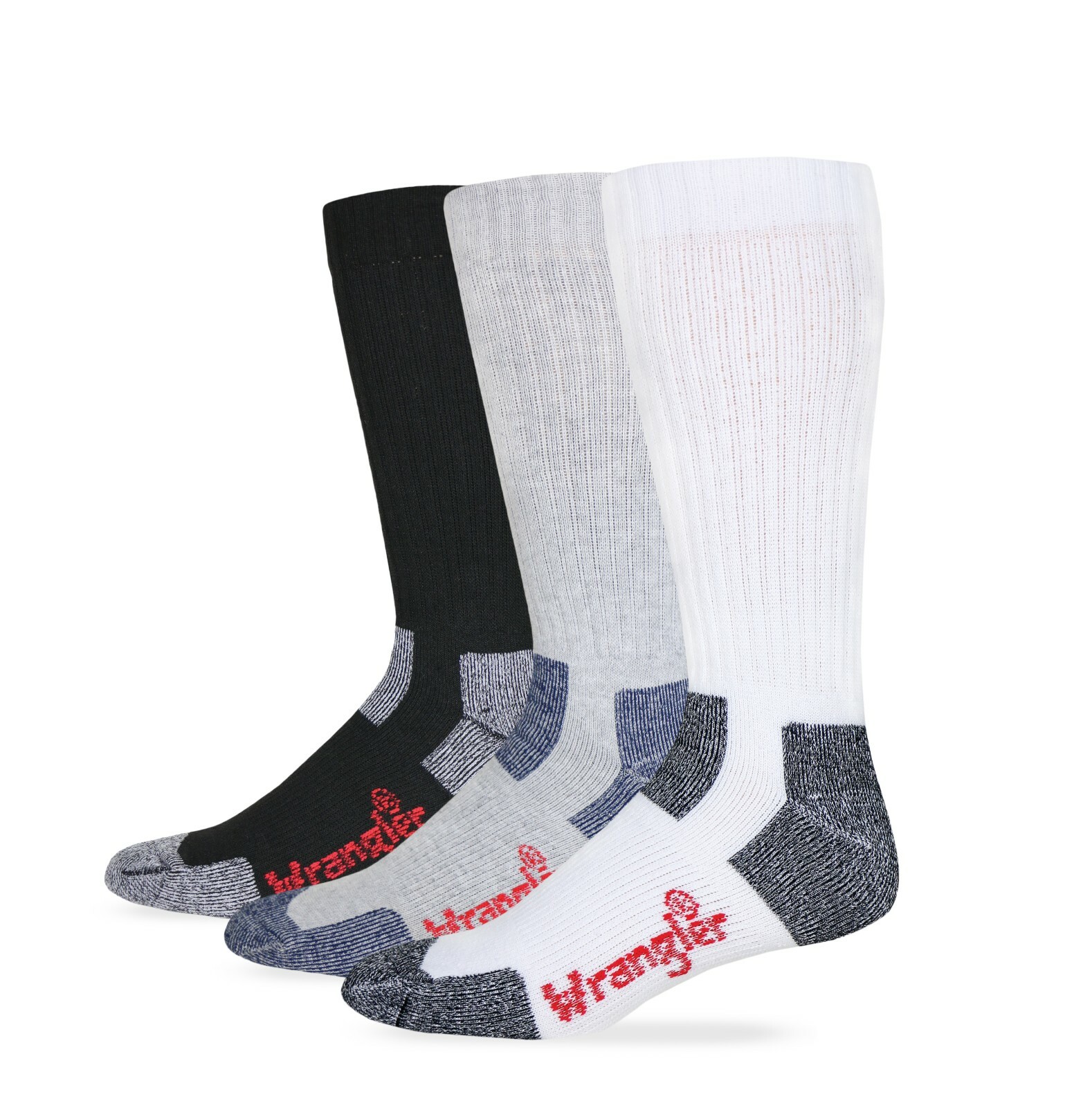 Wrangler Men’s Steel Toe Ultra-Dri Full Cushion Boot Socks 2 Pair Pack