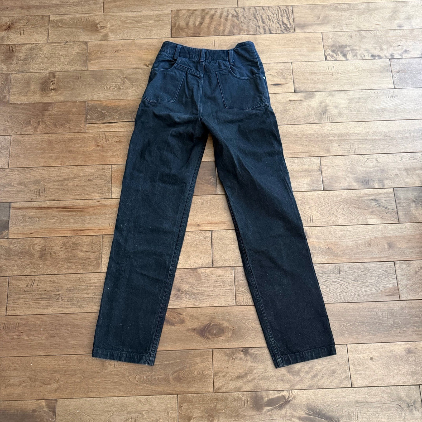 Commission Black Dark Wash Straight Jeans Regular Fit Mid Rise