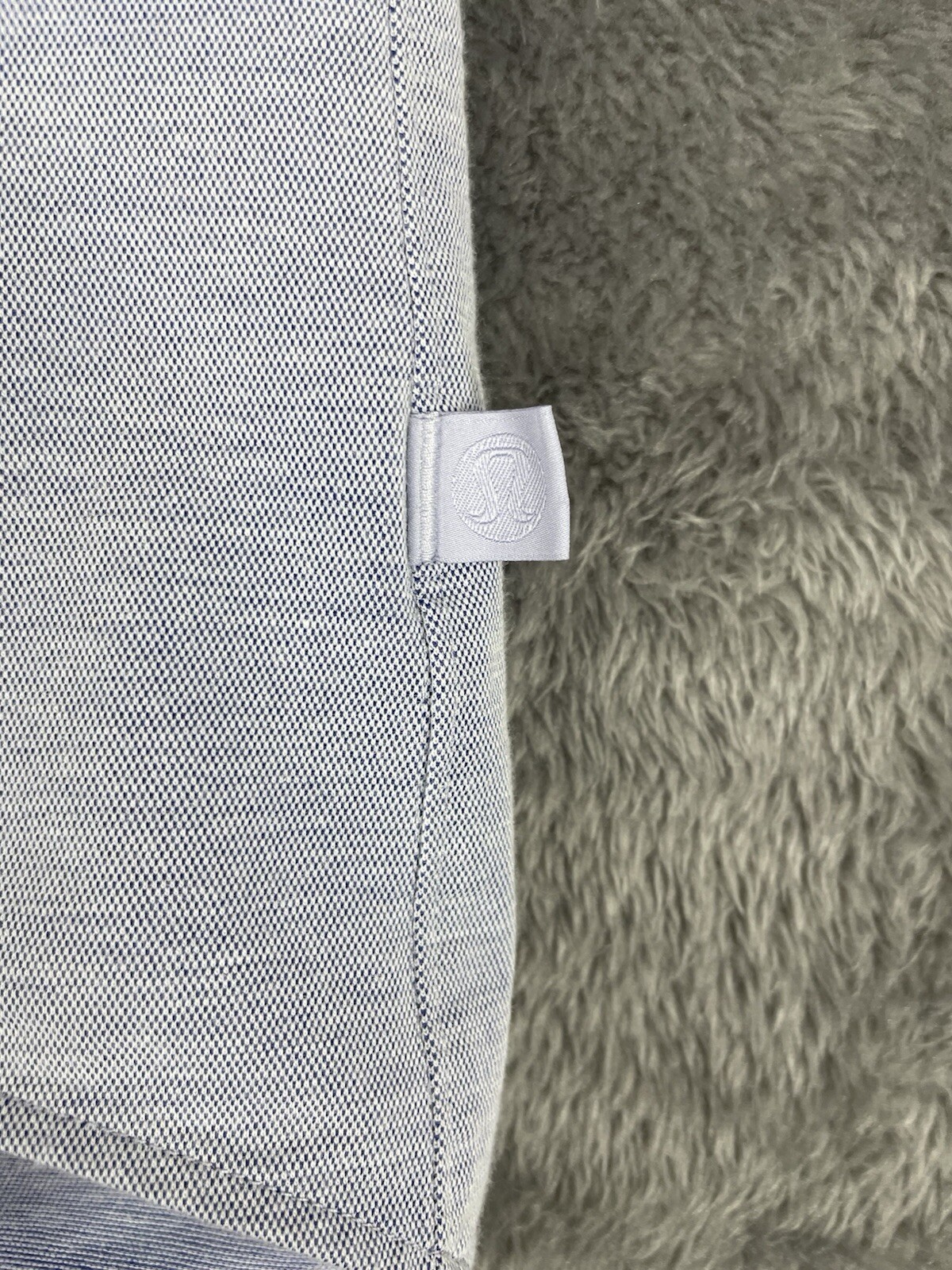 Lululemon Commission Shirt Mens Medium Harbor Blue Button Up Zip Pocket