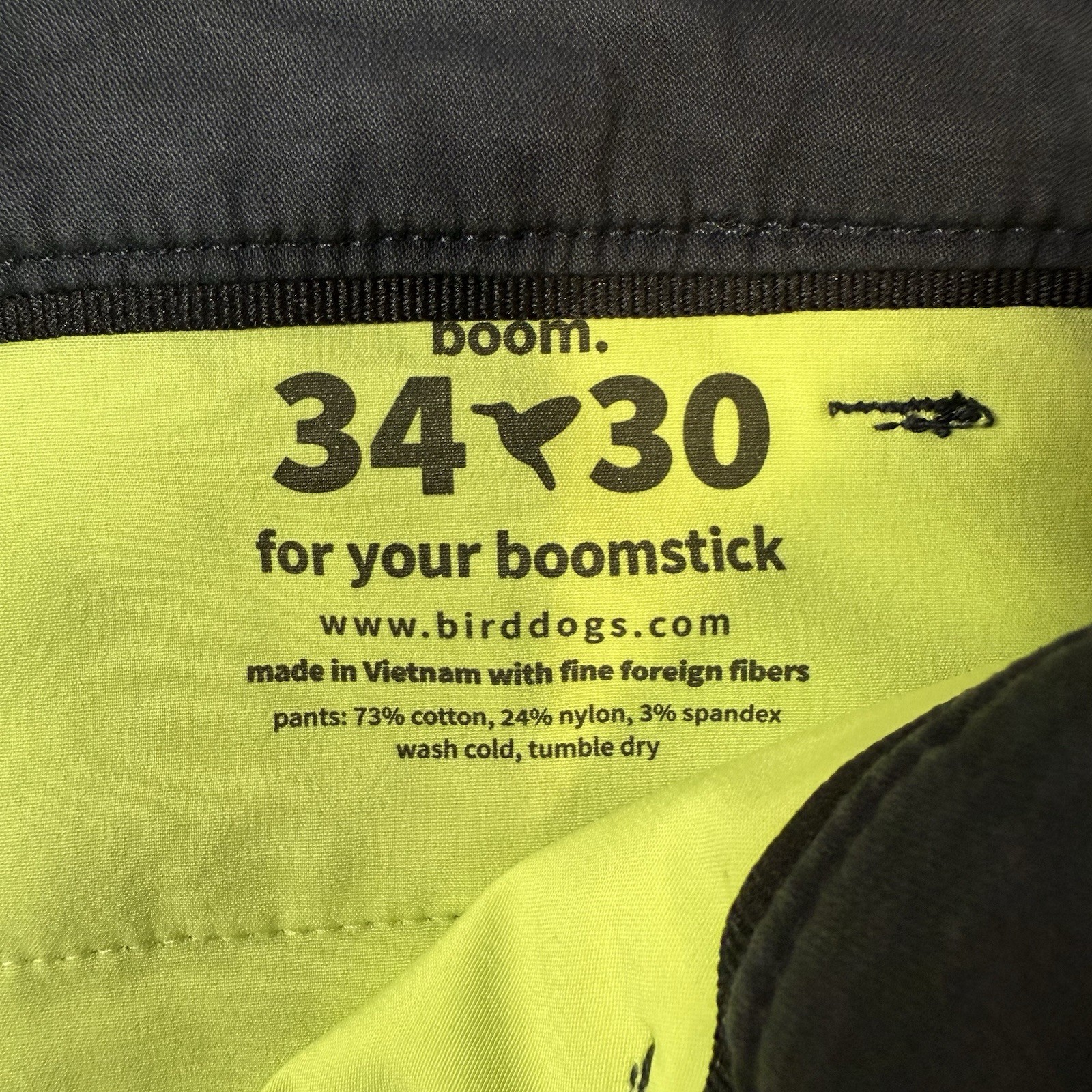 Birddogs Pants Mens 34×30 (Fits 32×29) Gray Performance Stretch Boomstick Golf