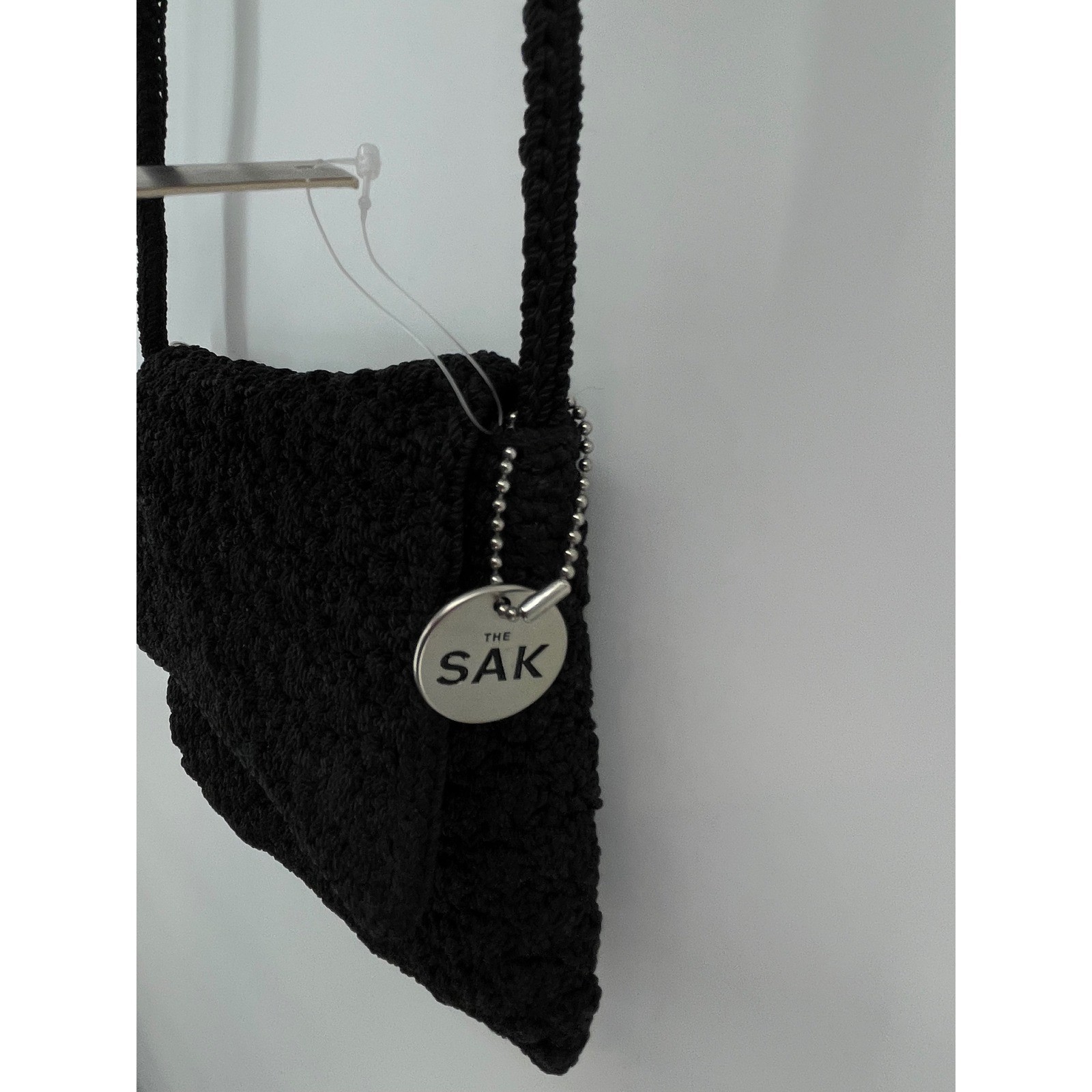 The Sak Black Crochet Crossbody Bag 6107-XBK Textured Knit Purse Small NWT Charm