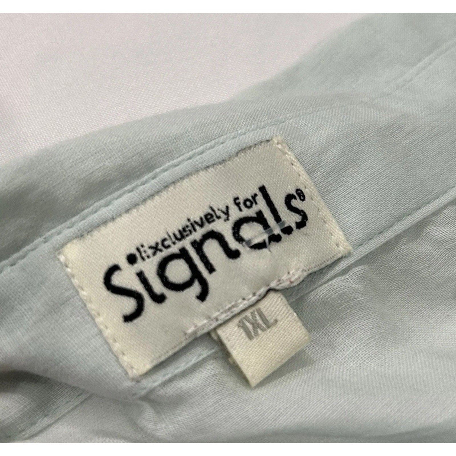 Signals Long-Sleeve Semi-Sheer Lightweight Collared Tunic Blouse Women’s Plus 1X