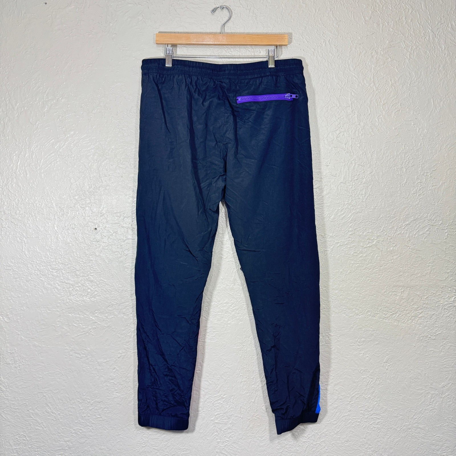 Black Pyramid Track Pants XL Parachute Joggers Colorblock Neon 90s Streetwear