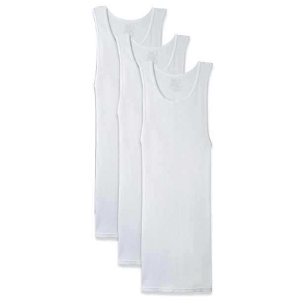 Fruit of the Loom Men’s Tag-Free Tank A-Shirt 3 Pack, Sizes S M L XL 2X 3X 4X 5X