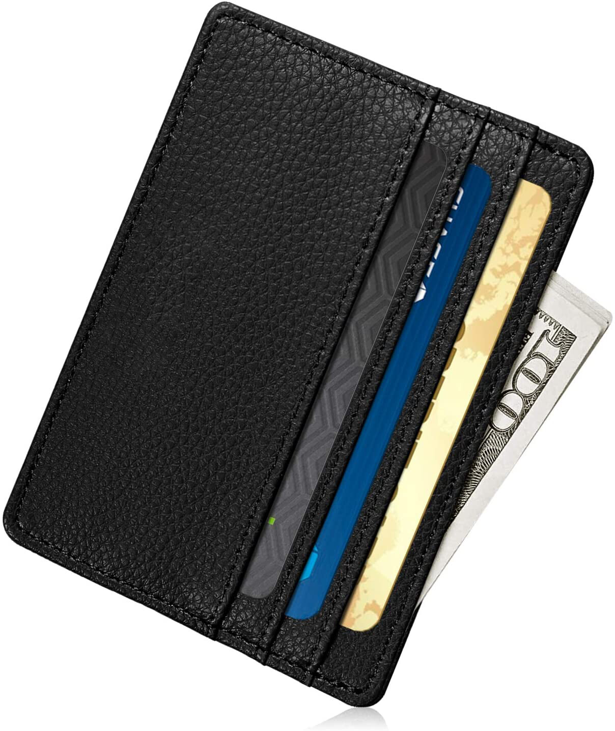Slim Minimalist Front Pocket Wallet,RFID Blocking Credit Card Holder ID Window