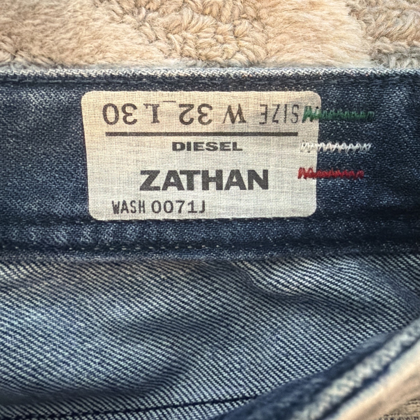 Diesel Zathan Jeans 0071J Men 32×30 Blue Bootcut Denim Distressed. Y2K 2007