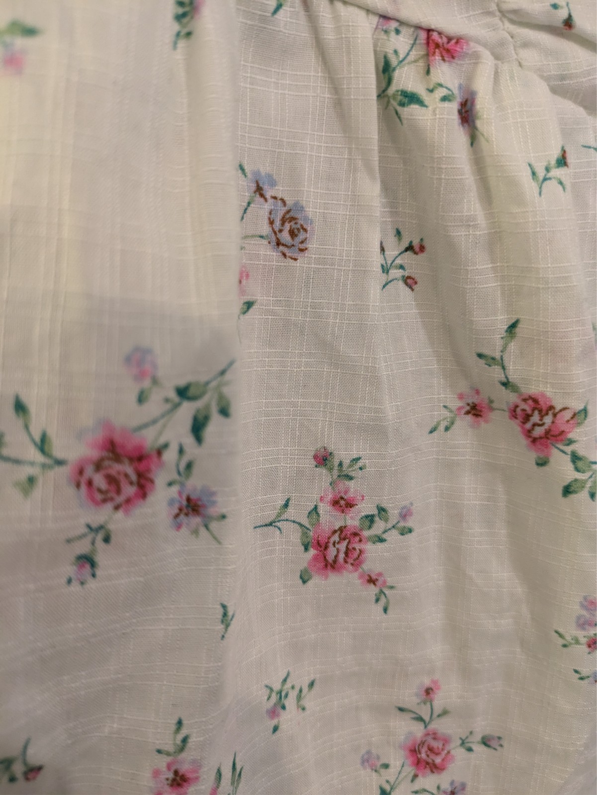 Wild Fable XXS White Floral Patterned Dress Ruched Mini A-Line Dress