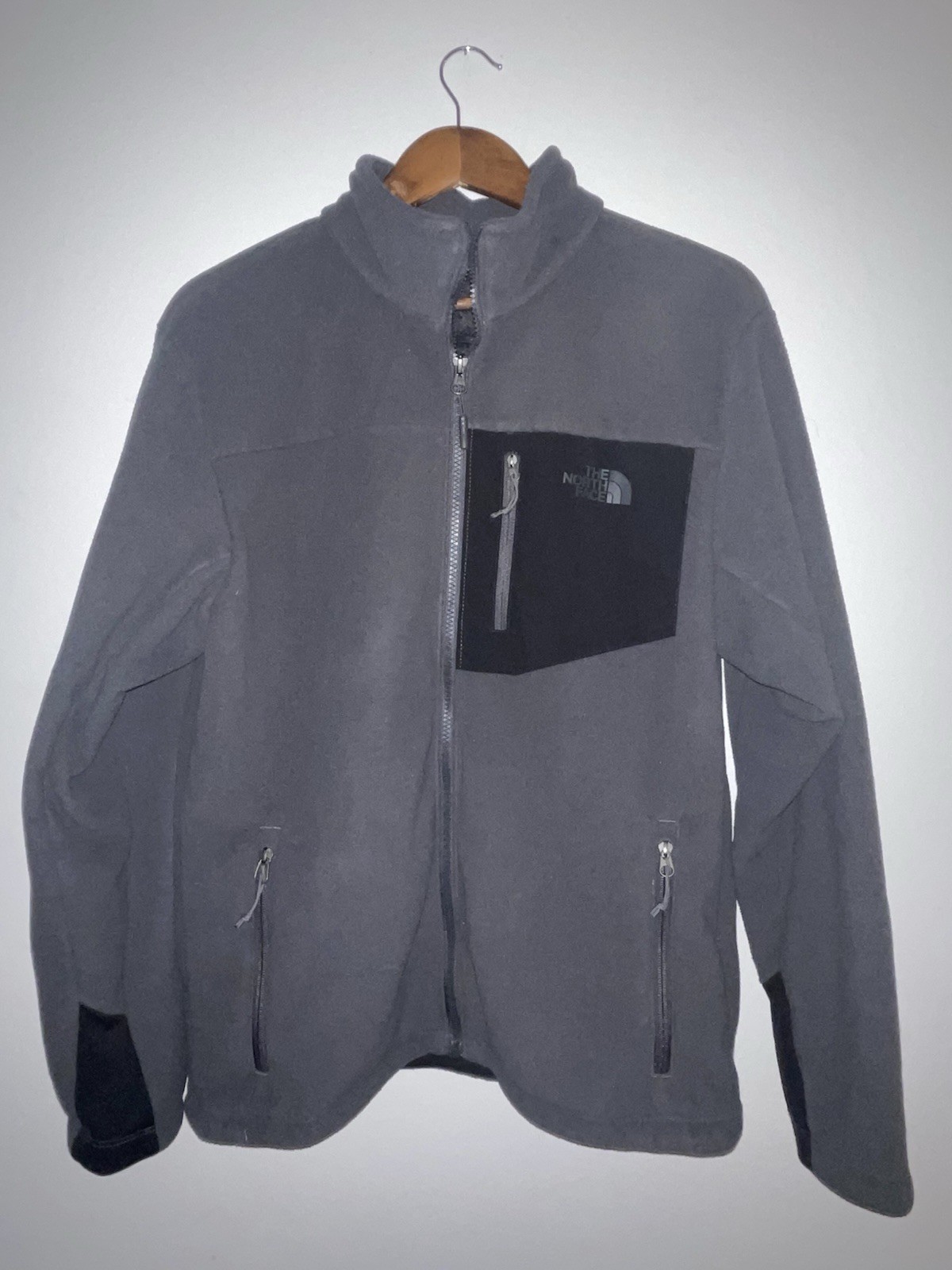 The North Face Full-Zip Fleece Jacket Stand Collar Gray/Black Men’s M