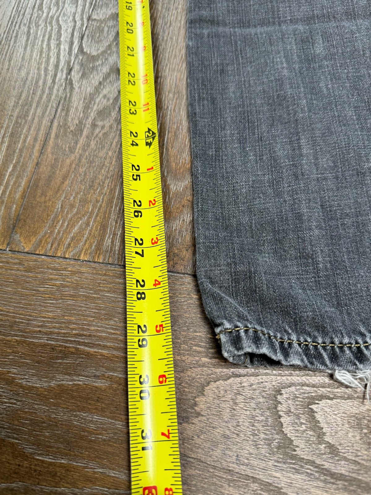 Express Jeans Men’s Size 33×34 Distressed Gray Bootcut Loose Raw Hem
