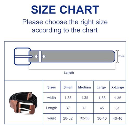 Mens Belt,Canvas Elastic Fabric Woven Stretch Belts for Golf Casual Pants Shirts