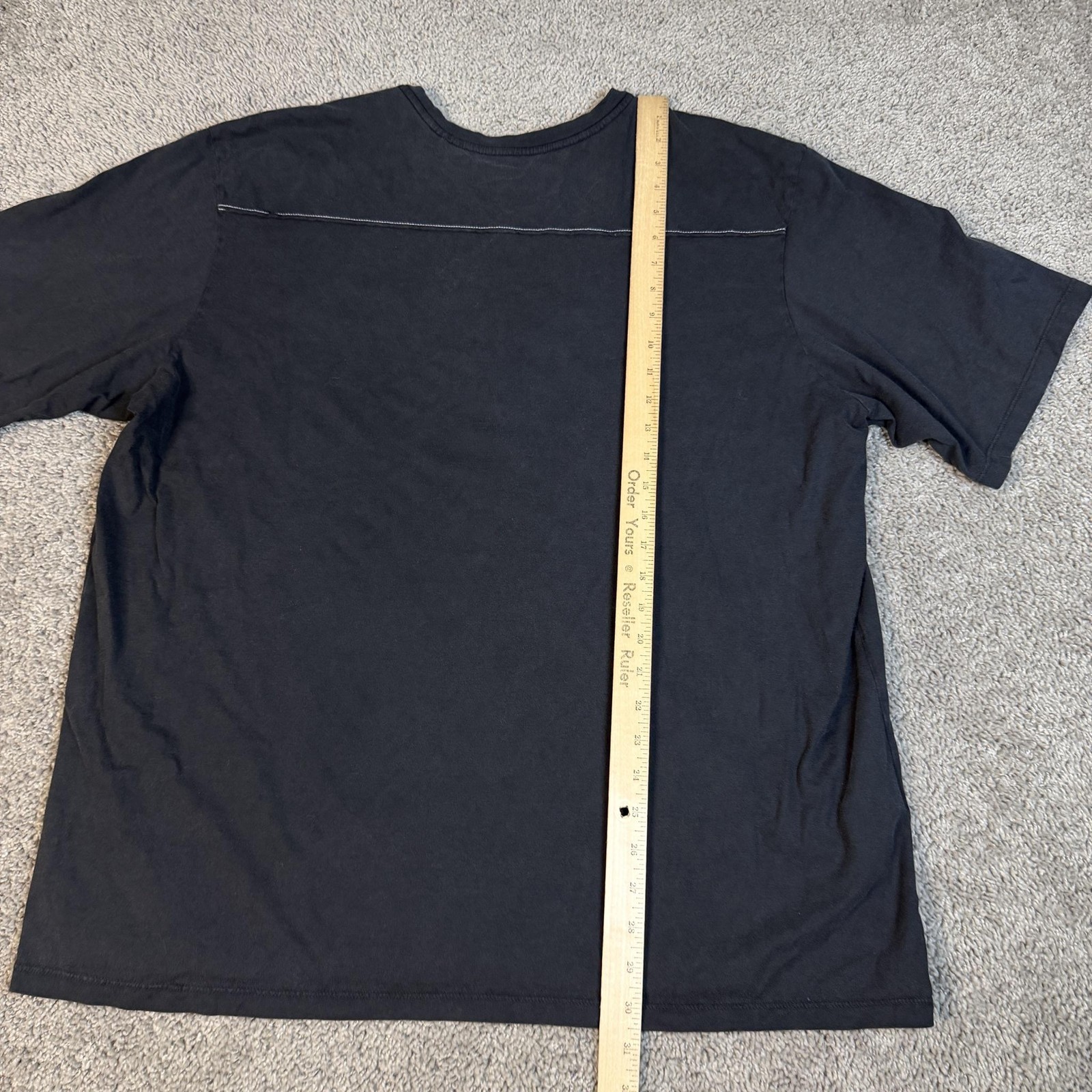 Tommy Bahama Shirt Mens 2XL Black Solid Logo Crew Neck Tagless Cotton Jersey