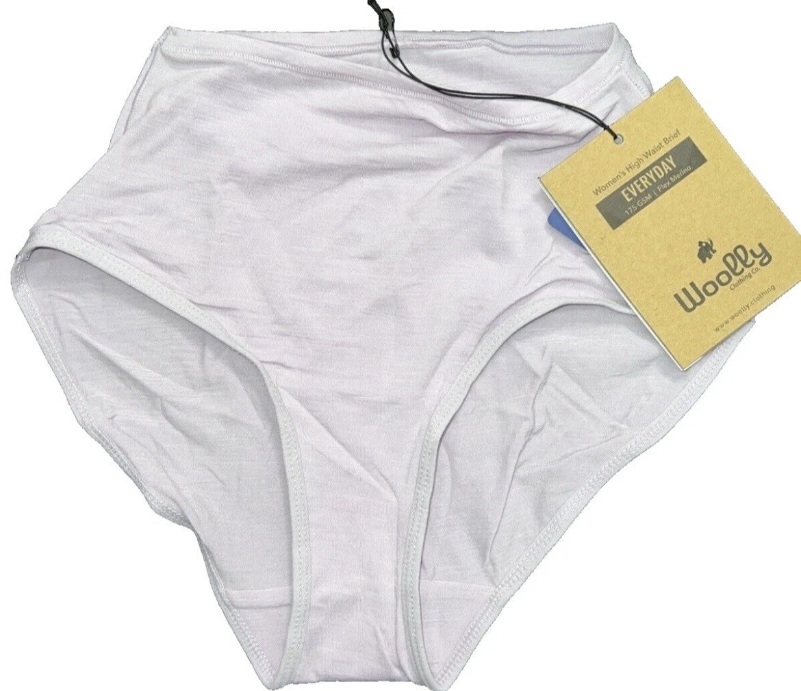 Woolly Women’s High Waisted Brief 2 Pack, 95% Merino, Rose Pink & Lilac, Small