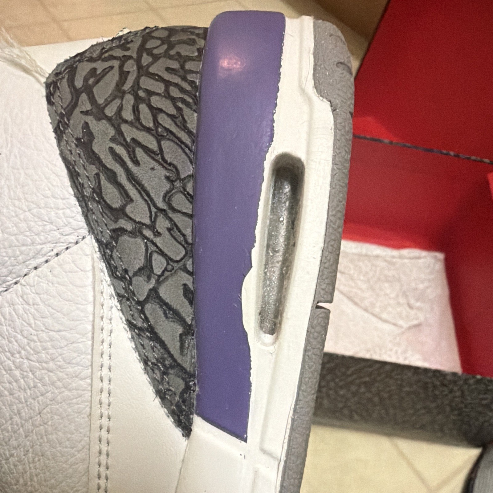 Jordan Air Jordan 3 Retro GS White Black Dark Iris Sneakers 6.5Y Unisex Kids