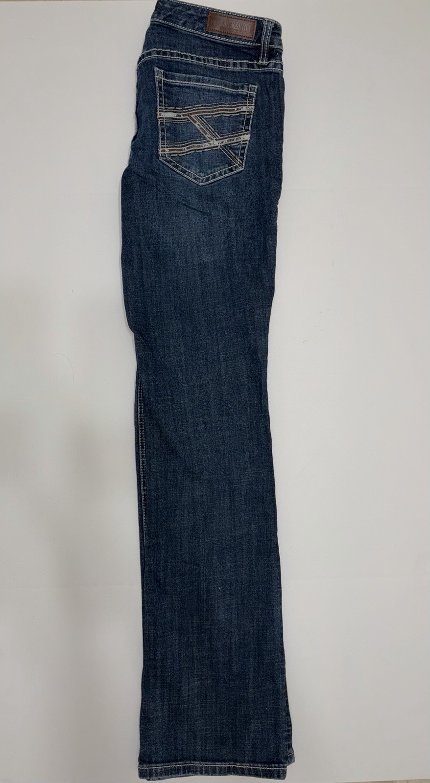 Rock & Roll Denim Men’s Blue Regular Fit Midrise Jeans Dark Wash 5-Pocket