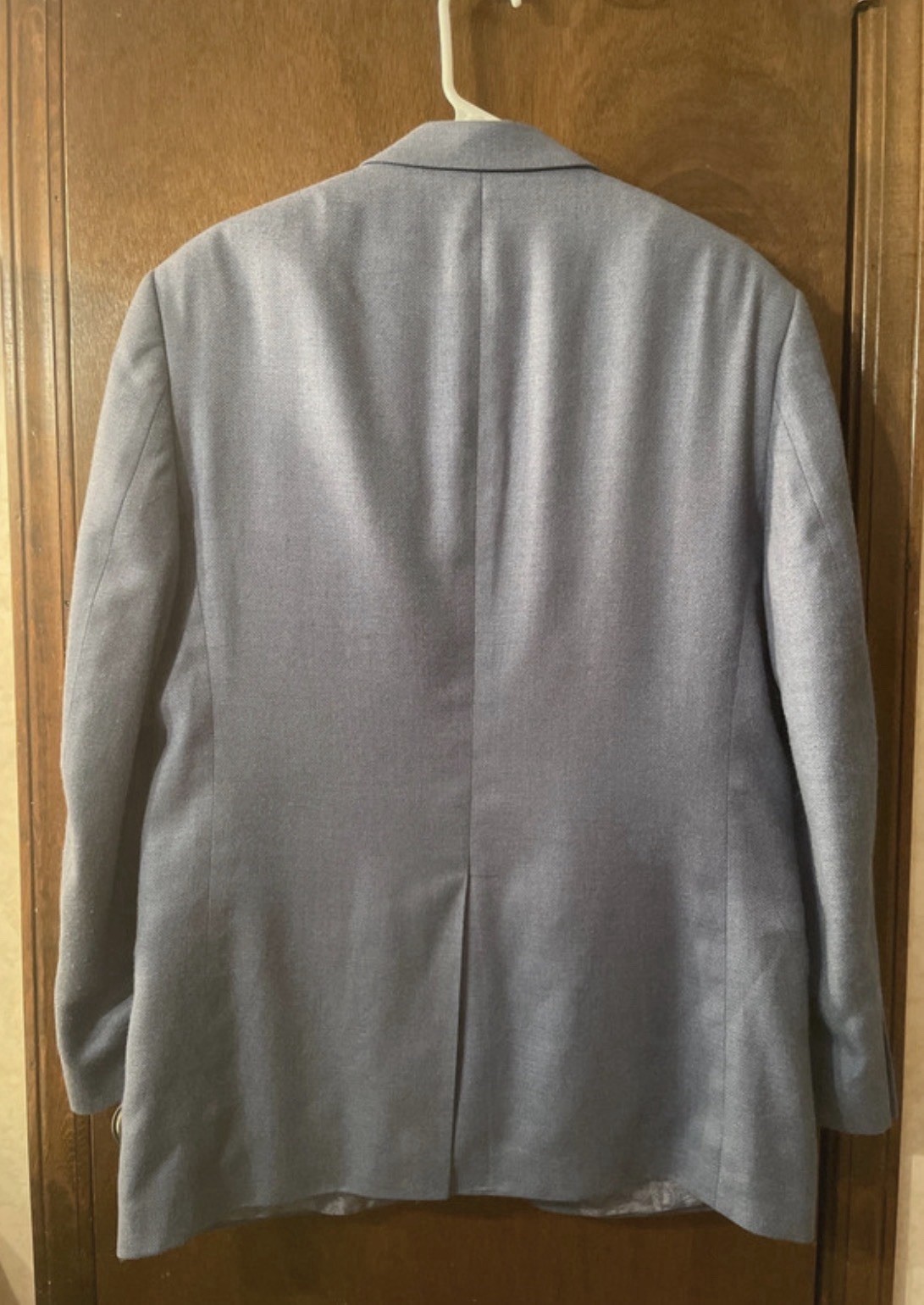 Chaps Blue Solid Polyester Blazer 40R 2-Button Notch Single Vent Pockets
