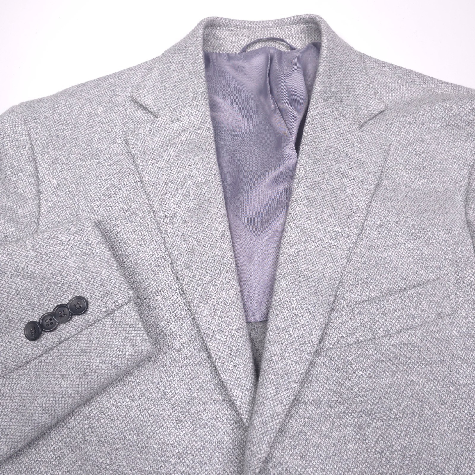 Bloomingdales Jersey Unstructured Sport Coat Mens 44R Gray Linen Blazer Jacket
