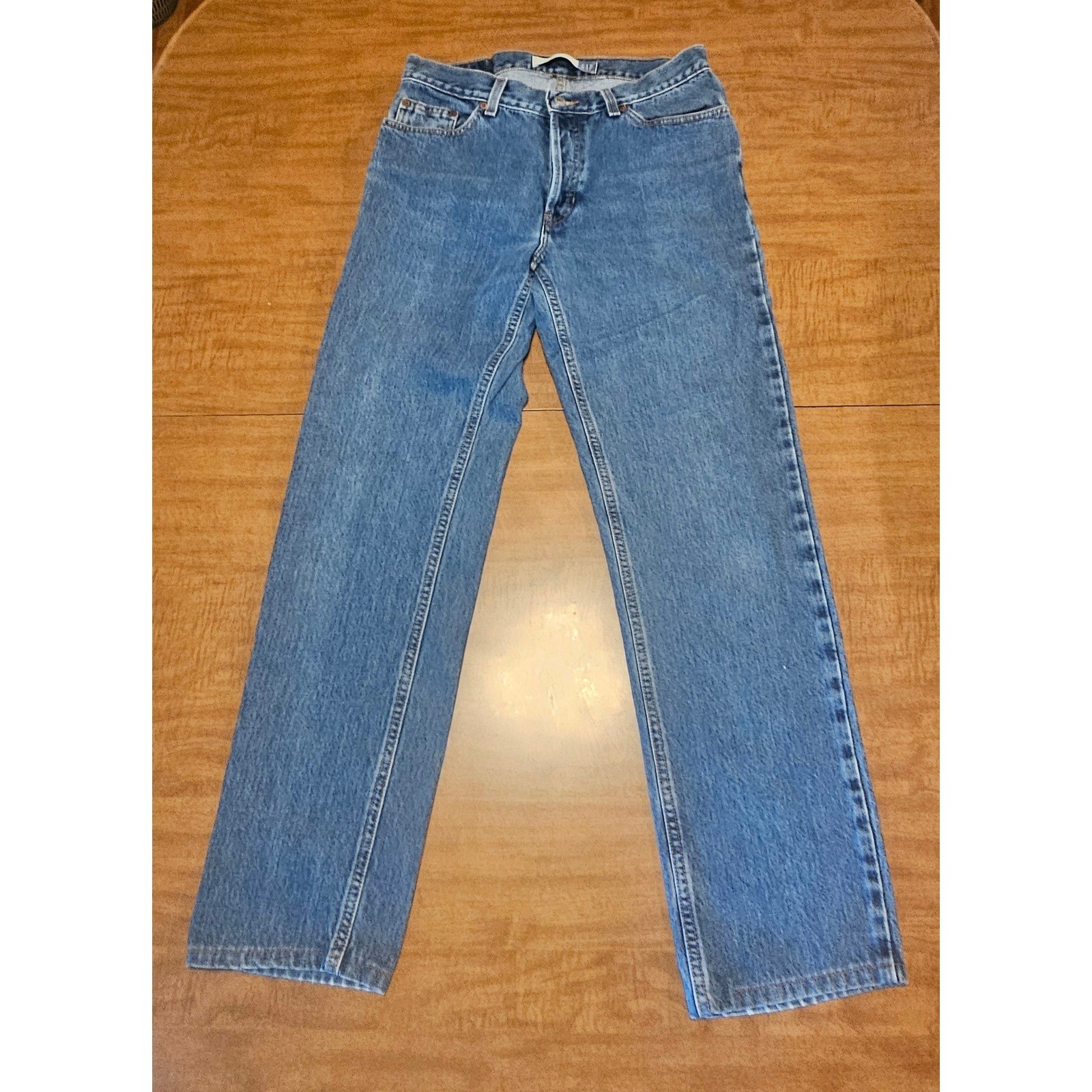 Men’s Gap Low Rise Jean Blue buttonfly Medium Wash Y2K straight leg 30×30 MJ1