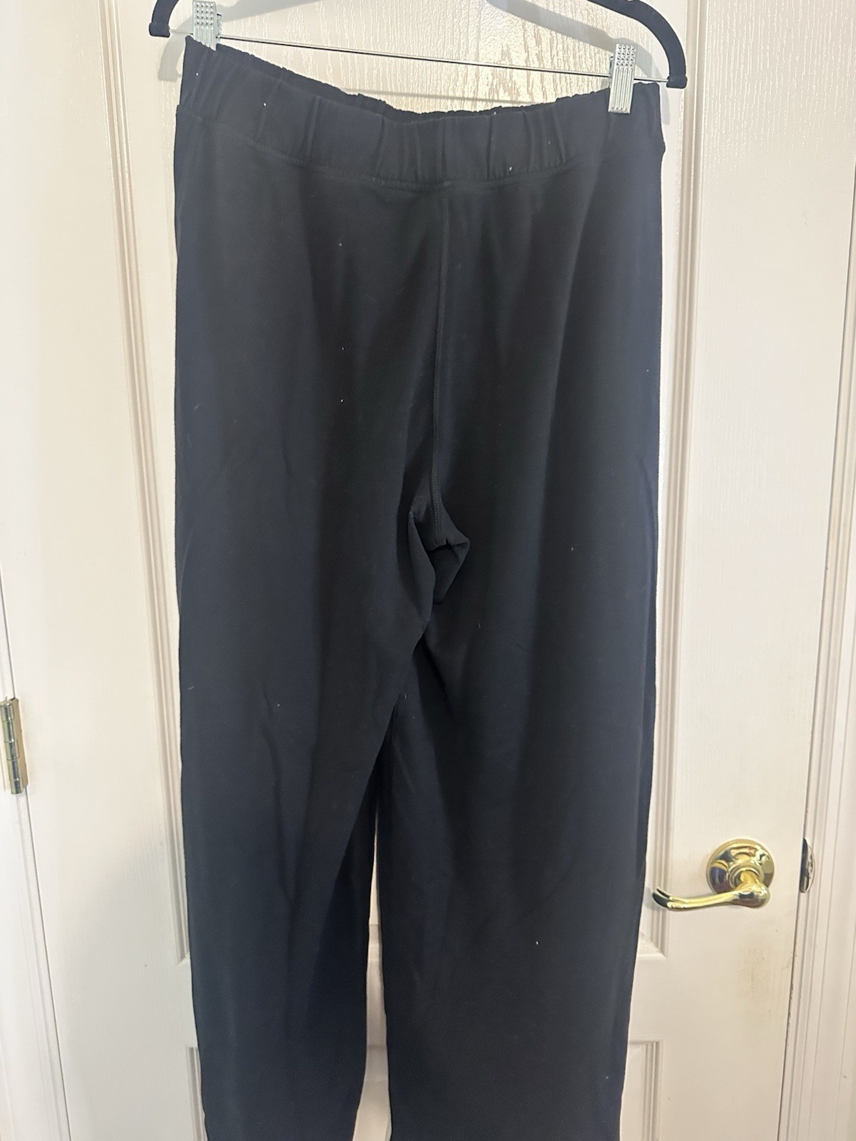Old Navy Women’s Black Solid Straight Leg Flat Front Pants Elastic Waist M