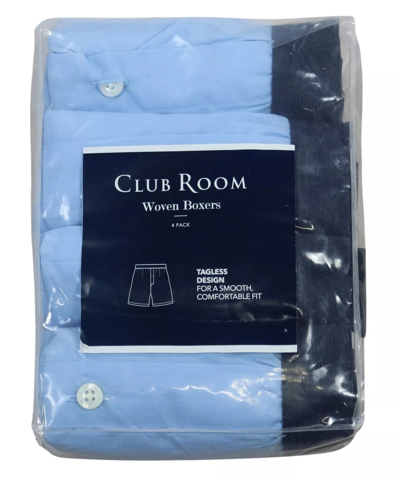 CLUB ROOM Men’s Shades of Blue 4 Pack Pair Woven Boxer Underwear NEW XL