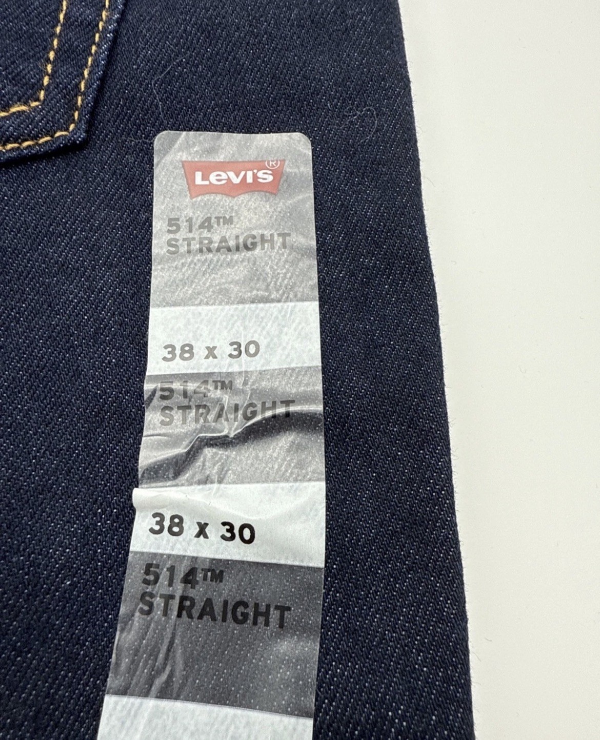 Levis 514 Straight Fit Jeans NWT Stretch Jeans Color Rinsed Blue 005141017 38×30