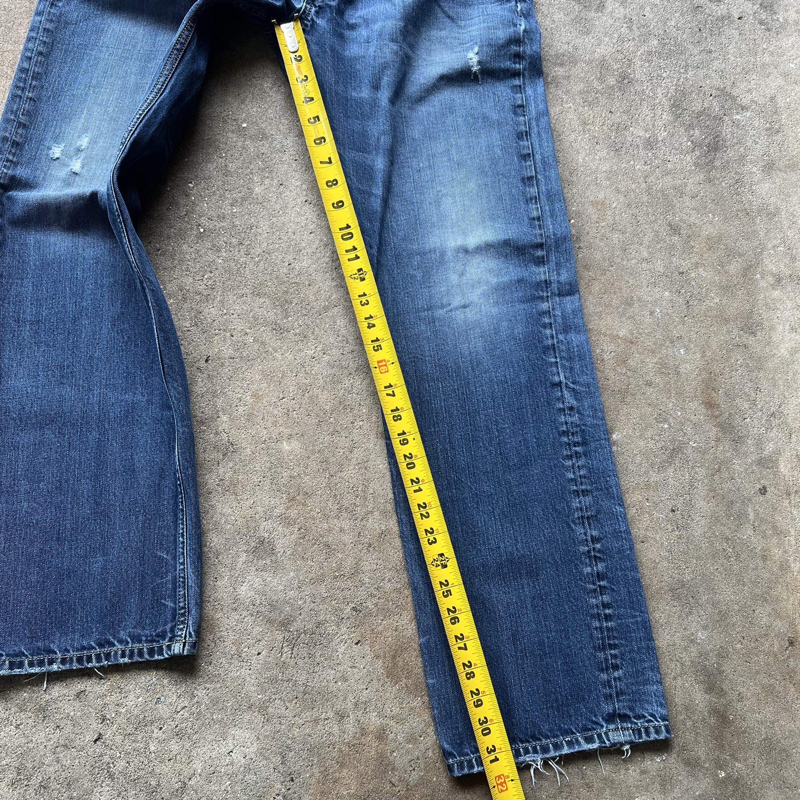 Diesel Larkee Regular Straight Jeans Mens 34×32 Blue Indigo Wash 088OF Cotton