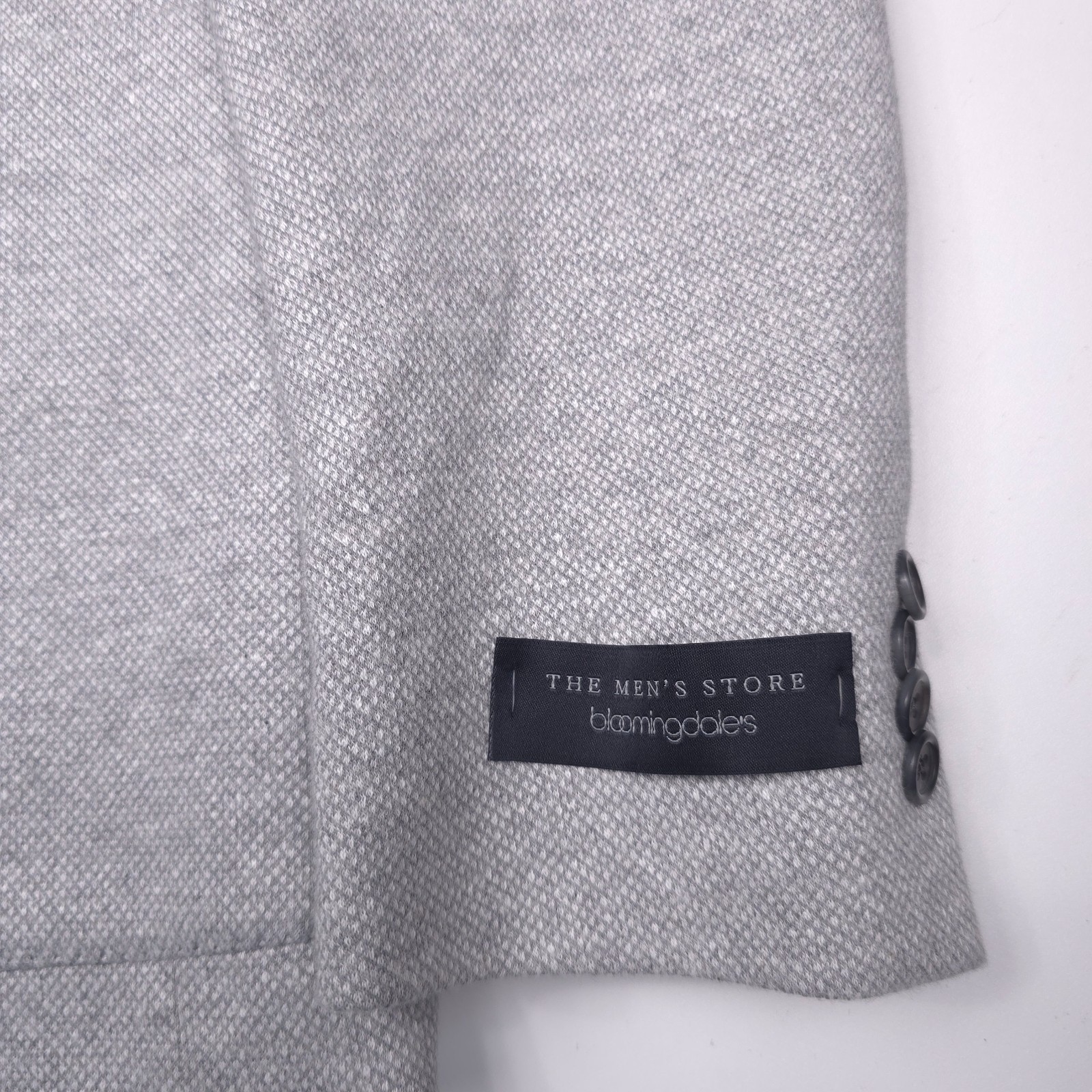 Bloomingdales Jersey Unstructured Sport Coat Mens 44R Gray Linen Blazer Jacket