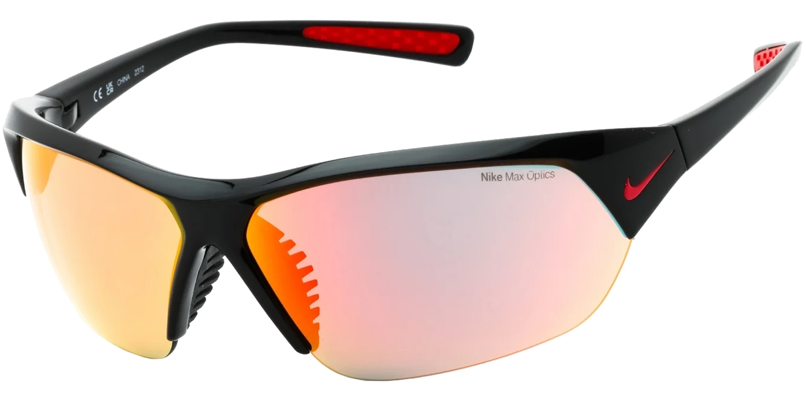 Nike Skylon Ace M Black Wrap Sunglasses w/ MAX Optics Mirrored Lens – FQ4684 010
