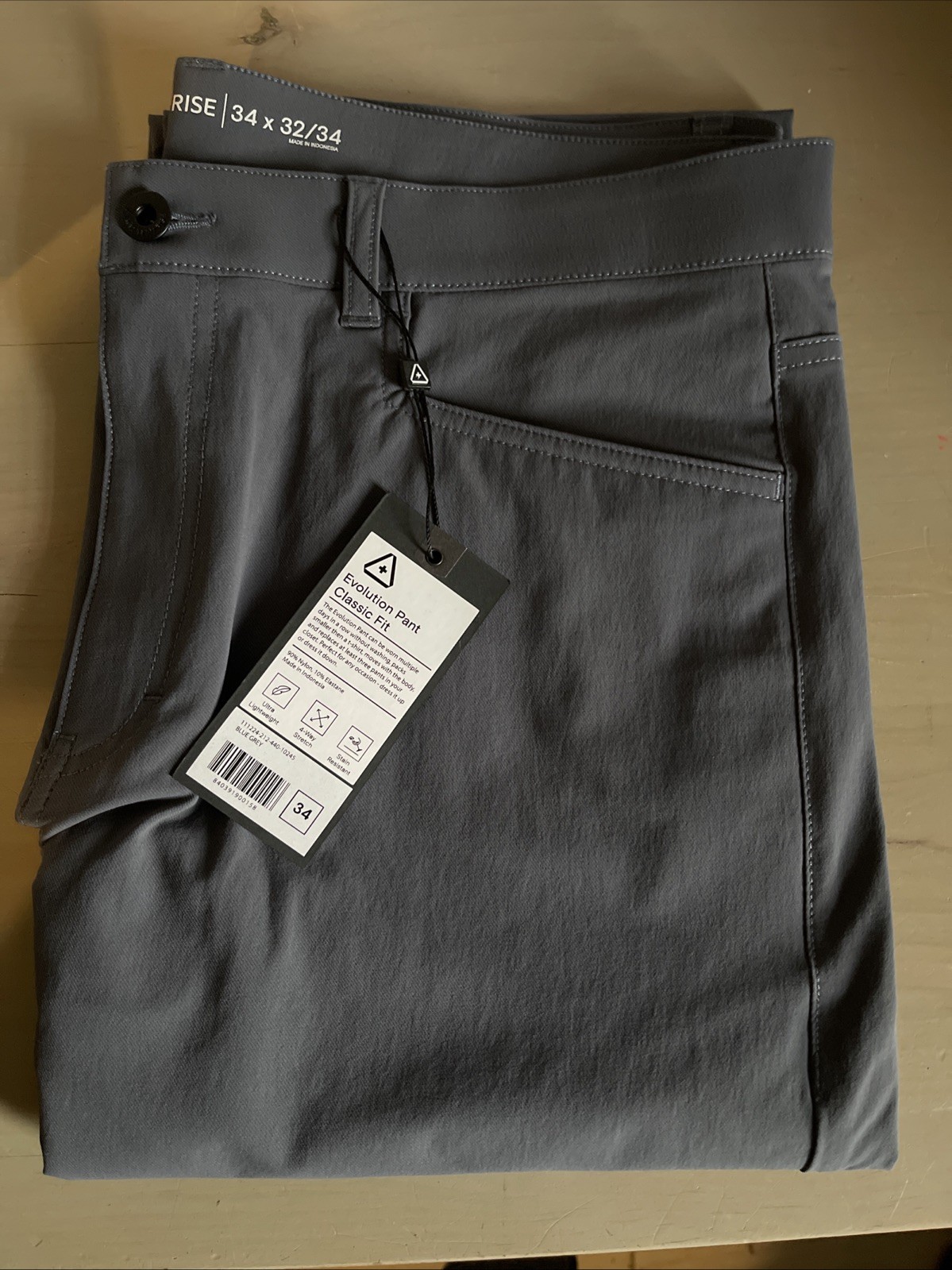western rise evolution pant classic fit 34×32 Blue Grey