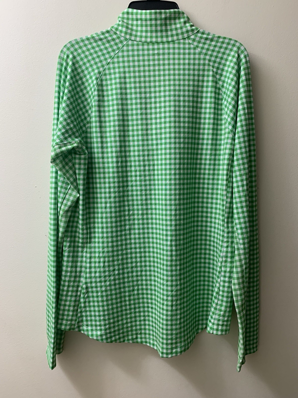 Walter Hagen Performance 11 UV Suncover 1/4 Zip Wmns Sz L Green Fusion Gingham