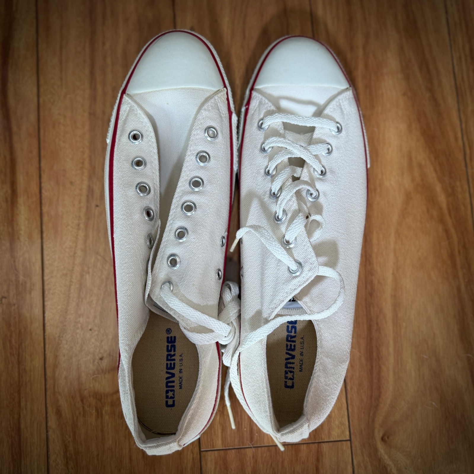 Vintage Converse Chuck Taylor All Star Low White Sz 13 made in the USA