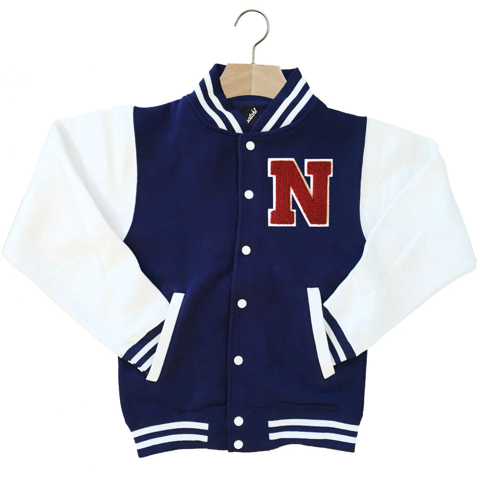 CLASSIC VARSITY BASEBALL JACKET UNISEX PERSONALIZED GENUINE US D COLLEGE LETTER