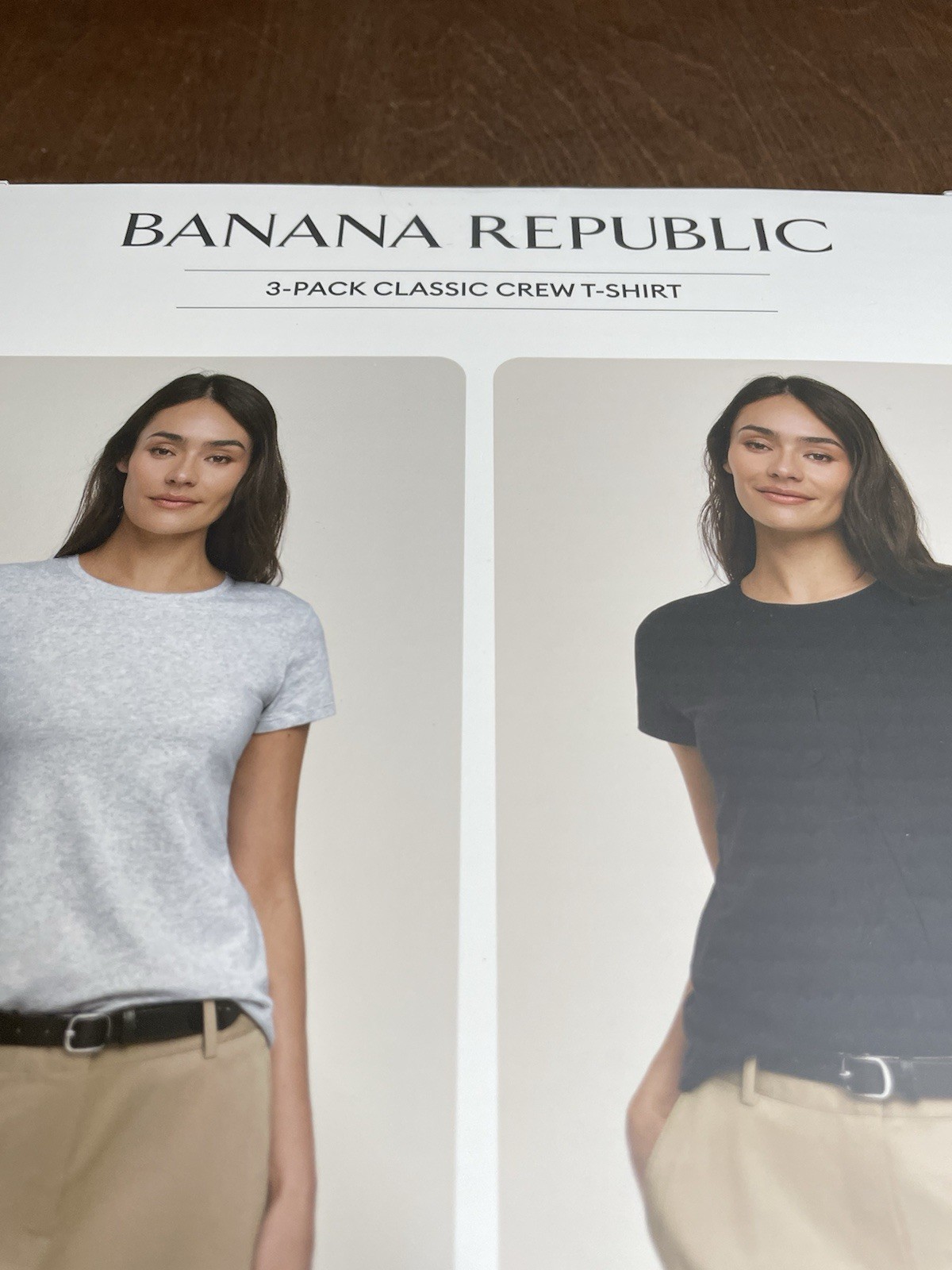 Banana Republic Women’s 3-Pack Classic Crew T-Shirt White/Black/Gray Size Medium