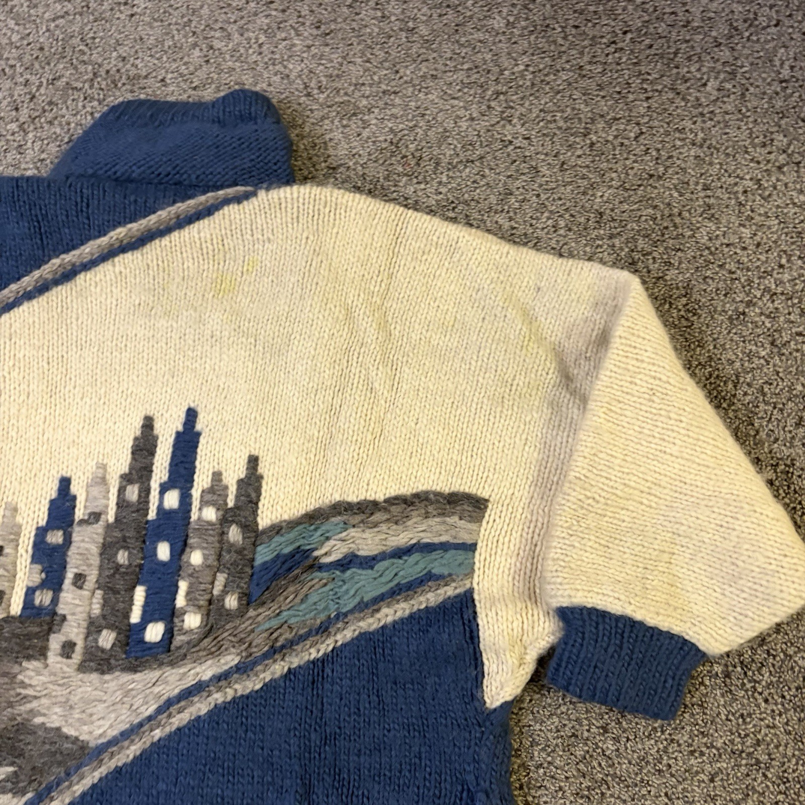 Vtg Dobrila Cardigan Sweater Sz L Hand Knit Embroidered 100% Wool Sirogojno READ
