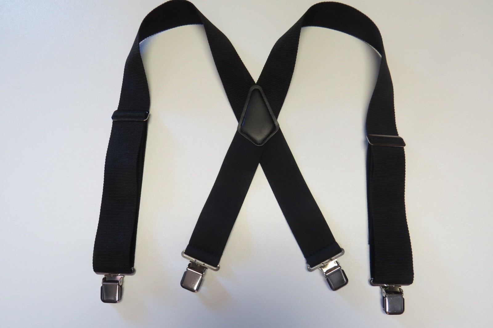 Men’s Non-Stretch Black Heavy Duty Suspenders, Industrial Strength, Made in USA