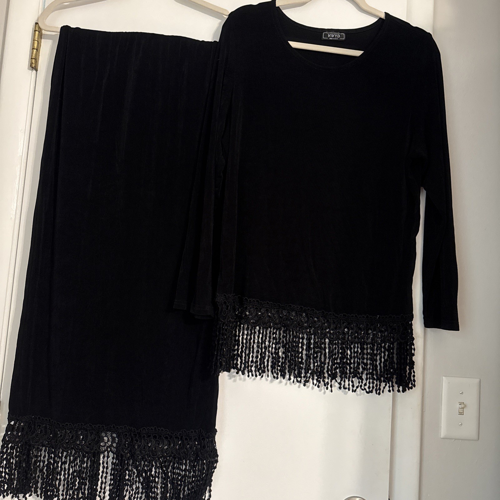 Vivid Womens Fringe Skirt Set Size L
