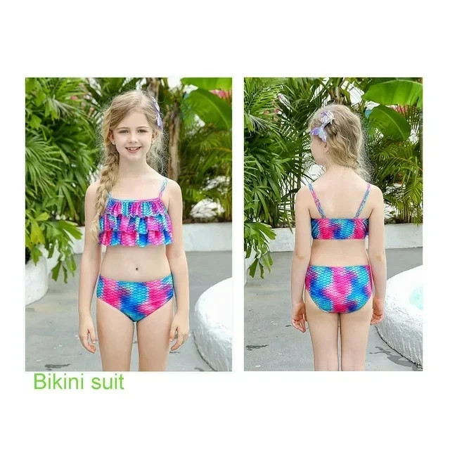 Mermaid Tails, Mermaid Tails For Swiming For Girls,4 PCS Girls Swimsuit 9-10Y