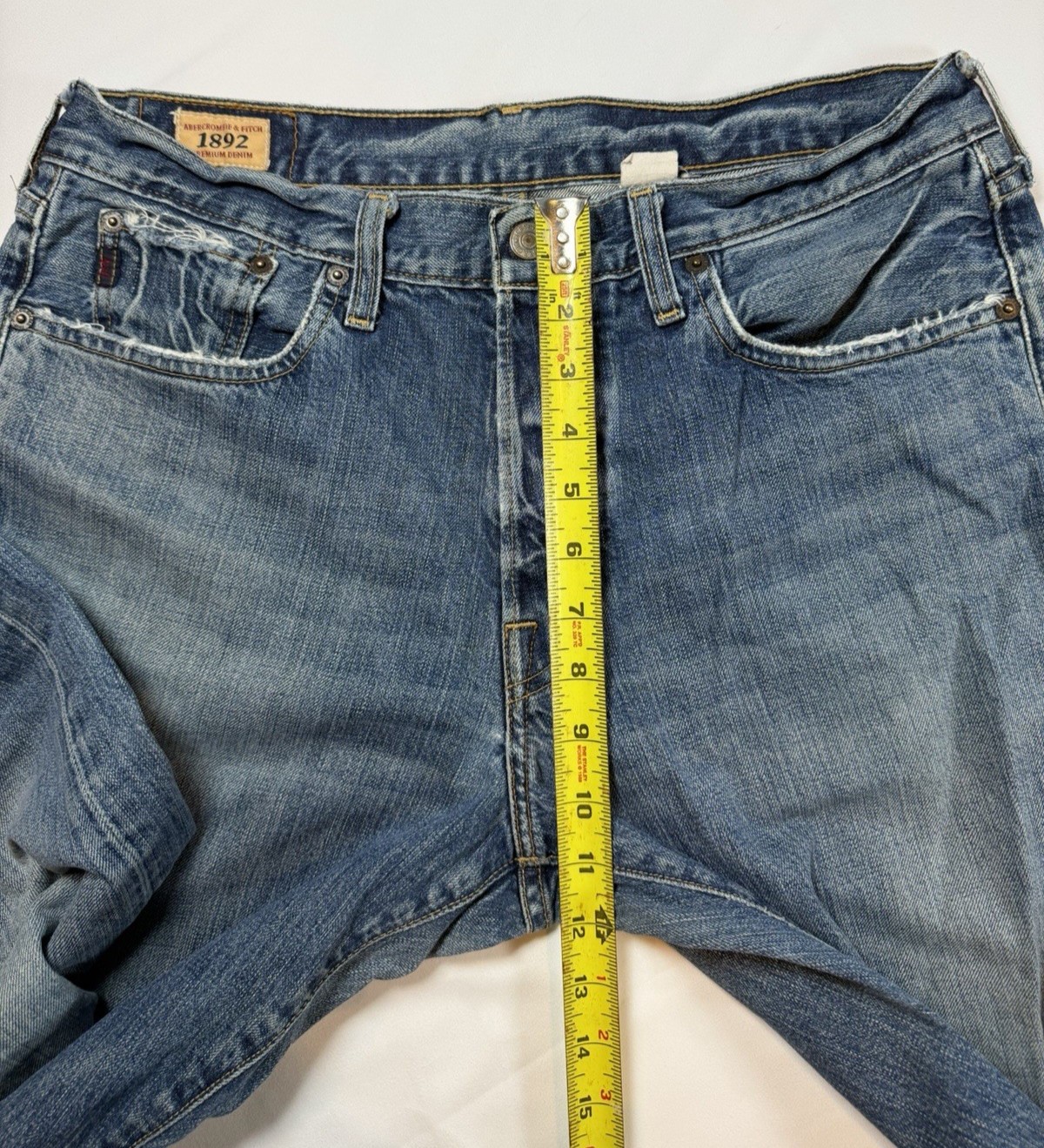 Mens 33×29 Boot Abercombie Fitch Y2K Relaxed Jeans Fade Distressed Western Rodeo